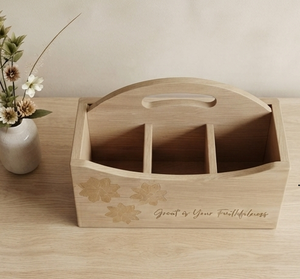 Organizador de Cubiertos con Divisores Resistentes, Tipo Soporte de Madera para Cubiertos, Condimentos y Utensilios para Fiestas - Product Image 5