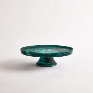 Elegant Green Marbled Resin Cake Stand with Modern Design Perfect for Cake and Dessert Display Luxury <b>Kitchen</b> and Table <b>Decor</b> - Product Image 3