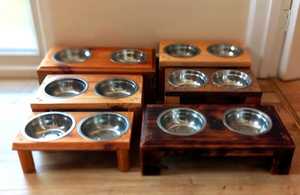 Comedero Doble Elevado para Mascotas, Moderno, de Madera de Mango Sólida de Primera Calidad, Ajustable, para Perros y Gatos, Personalizado, Venta al Por Mayor - Product Image 6