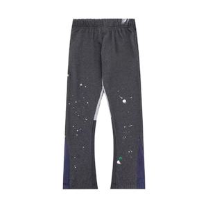 Pantalones Deportivos para Hombre, Color Azul Oscuro, Estilo Desgastado, Cintura Elástica, Diseño con Paneles, Estilo Casual Urbano, Mezcla de Algodón y Spandex, para Otoño - Product Image 3