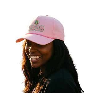 Gorra de Béisbol Estructurada Rosa AKA 1908 con Bordado de Hermandad Griega, Ajustable y Flexible para Mujer, Uso Casual al Aire Libre - Product Image 3
