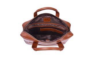 Navrit Creation Brown <b>Leather</b> Laptop Sleeve with Handle Shoulder Portable Protective Car <b>Tool</b> Case for Office Travel - Product Image 3