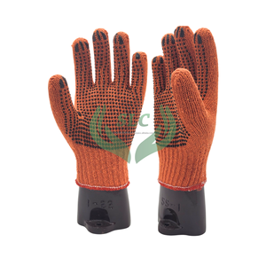 Gants de sécurité en coton orange résistants et fiables Protection antidérapante/impact/statique Matériau en tricot à pois Conception sans couture - Product Image 4