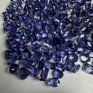 Pierres précieuses naturelles Tanzanite facettées ovales, octogonales, poire, rondes, de 6 mm à 8 mm, certifiées Loupe Clean, prix de gros - Product Image 5