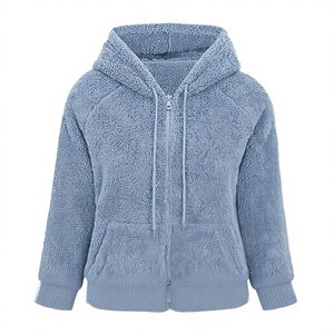 Unisex Custom Full Zip Breathable Fleece <b>Hoodie</b> Thick <b>Sherpa</b> <b>Lined</b> 100% Cotton Zip-Up Warm Winter Pullover - Product Image 1
