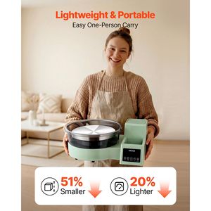 Tornio per Ceramica Elettrico da 450W con Piattaforma in Alluminio da 11 Pollici per Adulti, 30-300 RPM Regolabili, da Tavolo, con Pedale - Product Image 3