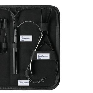 Kit d'outils professionnels pour extensions capillaires avec pince à micro-perles, crochet à cheveux, anneau de séparation pour boucles et pinces de sectionnement - Product Image 4