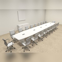 Bureau de direction commercial en HPL, structure en contreplaqué E1, largeur 2000-4800 mm, table de bureau professionnelle avec finition en PVC.