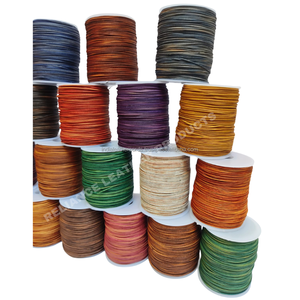 Vintage Natural Regular Leather Cord 1mm Round Braided Leather <b>String</b> for Men Bracelet Jewelry Making - Product Image 6