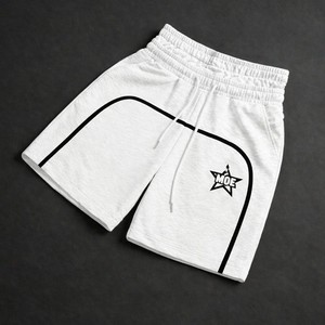 Shorts d'été décontractés unisexes personnalisés en gros, avec double ceinture élastique et cordon de serrage, style streetwear, fabricant OEM - Product Image 4