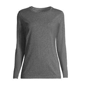 T-shirts confortables pour femmes, couleur unie, usage quotidien, col rond, manches longues, coupe ajustée, t-shirt décontracté uni, provenant de BD - Product Image 5
