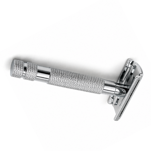MANAN INSTRUMENTS Herramienta de Afeitado Facial con Cabezal Giratorio Metálico, Cuchillas Dobles Reutilizables de Acero Inoxidable, Agarre Texturizado y Acabado Cromado - Product Image 5
