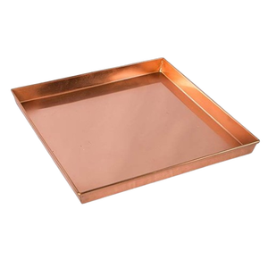 Plateau de service rond en cuivre martelé fait main avec poignées, plat décoratif en métal pour aliments, fruits, fromages, hôtels et restaurants - Product Image 3
