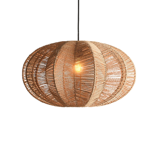 Wholesale European Bohemian <b>Rattan</b> Pendant <b>Light</b> Handwoven Rustic Decorative Lamp Covers for Home Coffee Space Indoor Decor - Product Image 6