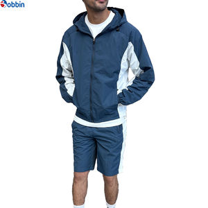 Conjuntos Deportivos Personalizados con Logotipo, Chaqueta Cortavientos y Pantalones Cortos para Hombre, Conjunto de Chaqueta Cortavientos y Pantalones Cortos con Bloques de Color Personalizados, Unisex - Product Image 3