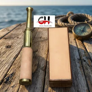 Nautical Brass/leather Handle Antique Nautical Handheld Telescope With Case <b>Gift</b> - Product Image 6