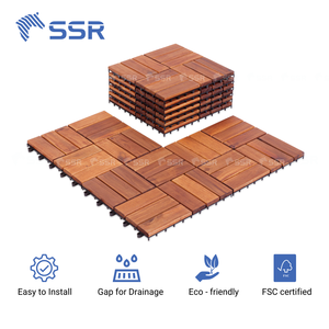 SSR Vina Acacia gỗ sân sau sân vườn decking sàn sàn lồng vào nhau DIY decking gạch thuận tiện thoát nước thiết kế - Product Image 4