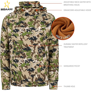 <b>Men</b>’s Fishing Fleece Hoodie with Neck Gaiter Water Resistant Performance Hunting Sweatshirt - Product Image 3