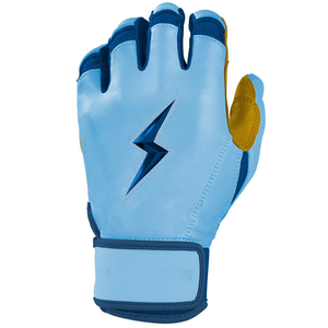 Light Blue Full Finger <b>Baseball</b> <b>Gloves</b> for Pitcher Right-Handed Lightning Design Non-Slip Nylon Material Hook Loop Closure for - Product Image 3