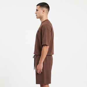 Ensemble T-shirt et short pour homme personnalisé, 100% coton, col rond surdimensionné, qualité supérieure, ensemble deux pièces pour homme - Product Image 3