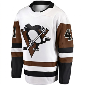 Manufacturer Sublimation White <b>Brown</b> Black Custom Ice Hockey Jersey FullSleeve Breathable Customized Team Number logo 100% - Product Image 1