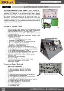 Equipo de Entrenamiento Electro-Neumático de Metal KITEK KCL-20 para Formación Profesional y Uso Educativo - Product Image 3