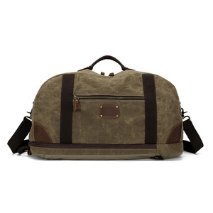 Bolsa de Viaje de Lona y Cuero con Cierre, Impermeable, con Logotipo Personalizado LCTB-0072 - Product Image 6