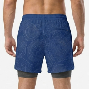 Shorts de Baño para Hombre con Estampado Floral Tropical, Secado Rápido, Cordón Ajustable, Casuales, Cintura Media, 100% Poliéster - Product Image 5