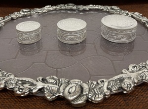 Nouvel arrivage boîte à bibelots en métal argenté de Style allemand fait à la main, coffret cadeau pour femmes, boîte de rangement de bijoux - Product Image 2