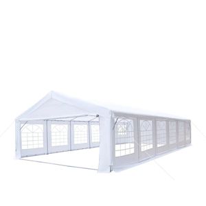 Tenda per Feste da Esterno Resistente 20FT X 40FT con Pareti Laterali Rimovibili e Porte Avvolgibili, Copertura in PE da 11 oz, Tettoia Superiore da 6FT 6" e Struttura in Poliestere PE da 10FT - Product Image 1