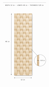 Panel de Tambor Rectangular de Madera Maciza, Diseño Moderno Minimalista, Acabado Natural, Panel Flexible de Madera Maciza - Product Image 2