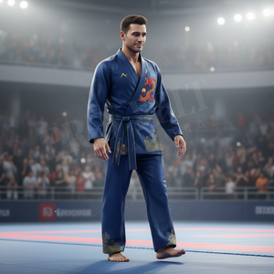 Latest Design Kung Fu Martial Arts Uniform Set Customized Embroidered Dragon Design Long Sleeve Jacket <b>Trousers</b> & Belt Uniform - Product Image 3