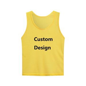 Yellow Custom Design <b>Soccer</b> Training Bibs Premium Polyester Mesh Breathable Quick Dry Lightweight Football Practice Vests - Product Image 1