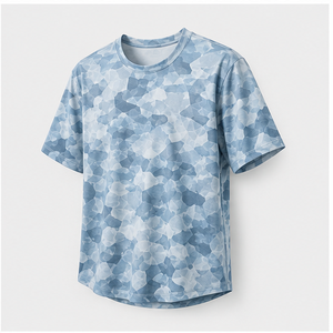 Custom Glacier <b>Blue</b> Crystal Chip Camouflage Print <b>Mens</b> Short Sleeve Crew Neck T-<b>Shirt</b> MTS-CAMO-0021 - Product Image 4
