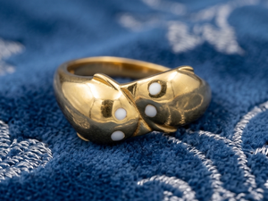 DIVYORO แหวนประดับเกลียวเคลือบทอง 22k สำหรับผู้หญิงแบบคลาสสิก - Product Image 2