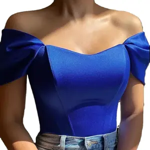 2024 Sexy Zomer Corset Tops Strapless Off Shoulder Shimmery Tank Tops Groothandel