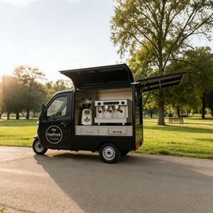 Triciclo <span class=keywords><strong>El</strong></span>éctrico Móvil para Café con Máquina de Espresso y Helados |   Bicicleta Cafetería Portátil para Dulces y Papas Fritas - Product Image 3