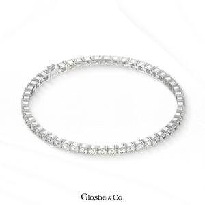 Natural Diamond Tennis Bracelet 2mm OEM/ODM Supported Glosbe Co Luxury 18K White <b>Gold</b> <b>Bangles</b> Everyday Wear Luxury Style - Product Image 1