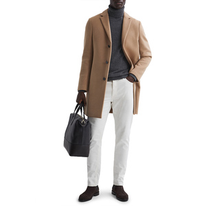 Latest Design <b>Men's</b> <b>Black</b> Long Wool Trench Coat High Quality Winter <b>Overcoat</b> Warm Fashion Outerwear Notched Single Breasted - Product Image 4