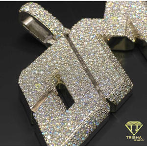 Custom <b>Initial</b> Letter Pendant Moissanite Diamond 925 Sterling <b>Silver</b> Iced Out Hip Hop <b>Necklace</b> Gold Plated Personalized Luxury J - Product Image 6