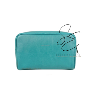 Trousse de Toilette en Cuir Turquoise Façonné Style Western Cowgirl avec Poils, Trousse de Voyage Vintage, Organisateur de Maquillage, Trousse de Toilette de Voyage - Product Image 4