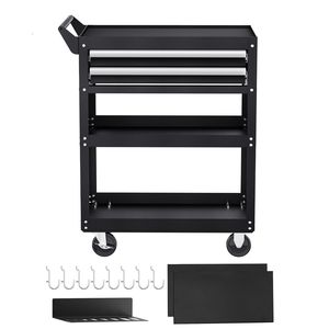 Carrello Portautensili Meccanico a 5 Ripiani con Capacità di Carico di 180 Kg, 2 Cassetti e Pannello Forato - Product Image 1