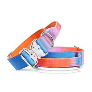 Collier pour chien réfléchissant en nylon avec doublure douce pour chiens de grande race comme le Golden Retriever, laisse pour le cou de l'animal - Product Image 4