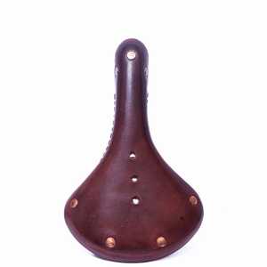 Retro Brown M.A Leathers B17 <b>Bicycle</b> Saddle Leather Seat Copper Stud Design Dual Spring Support Steel <b>Frame</b> MTB Road Bike Padded - Product Image 4