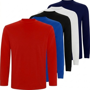 Wholesale Vintage Jersey 100% Cotton Long Sleeve Sport <b>T</b>-<b>shirt</b> with Pattern Customized Logo for Men Unisex Gym <b>Pack</b> of <b>5</b> - Product Image 1