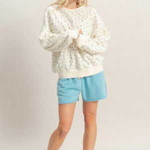 Sudadera de Manga Larga Extra Grande para Mujer con Logotipo Personalizado, Sudadera con Cuello Redondo y Estampado Floral, Fabricante de Sudaderas - Product Image 5