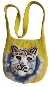 Bolso de mano de alta calidad para mujer, diseño de tigre hecho a mano, fieltro con forro de algodón, cierre de cremallera y dos asas para uso en la playa - Product Image 4