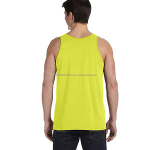 Gym Fitness Wear 100 Cotton 170gsm Gym Tank Top Muscle Fit Curved Hem Fitness <b>Shirts</b> Workout Clothing <b>Men's</b> Tank Tops - Product Image 4