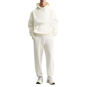 Ensemble de survêtement oversize à capuche délavé à l'acide, deux pièces, avec logo personnalisé, streetwear homme, pull uni, écologique - Product Image 3