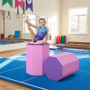 Tapis de gymnastique en mousse en similicuir rose et violet, forme octogonale, pour les écartements arrière, accessoire d'équipement de gymnastique - Product Image 5